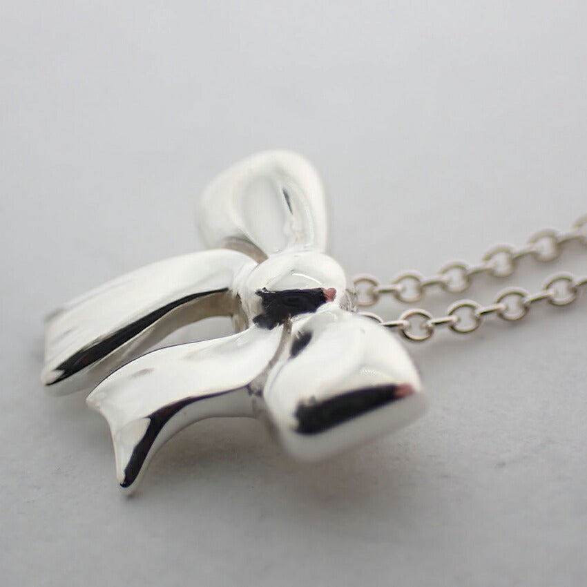 【中古】TIFFANY/ティファニー 925 リボン ペンダント/ネックレス/j101-5