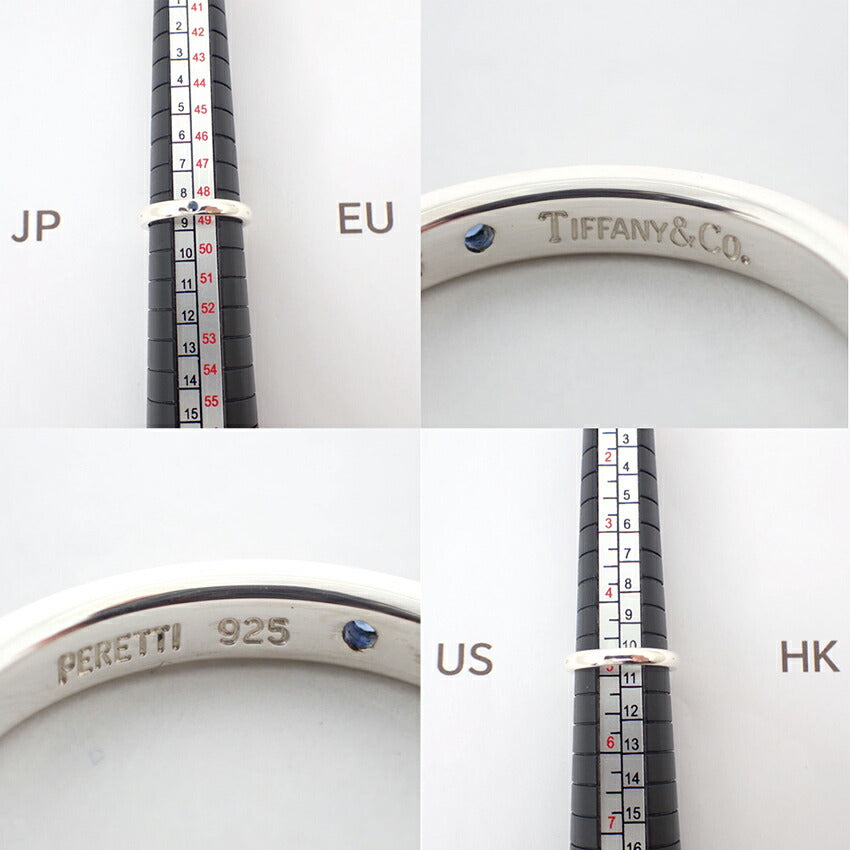 【中古】TIFFANY/ティファニー 925 サファイア スタッキングバンド リング /9号/j101-7