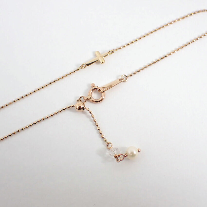 【中古】agete/アガット/K10PG/パール/クロス/ブレスレット/j105-2