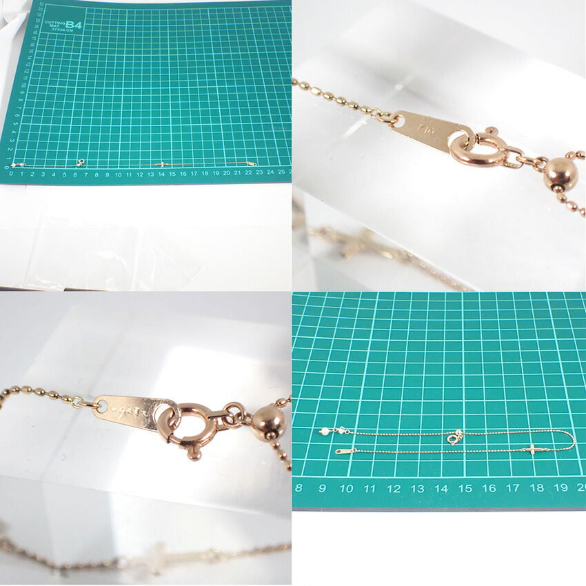 【中古】agete/アガット/K10PG/パール/クロス/ブレスレット/j105-2