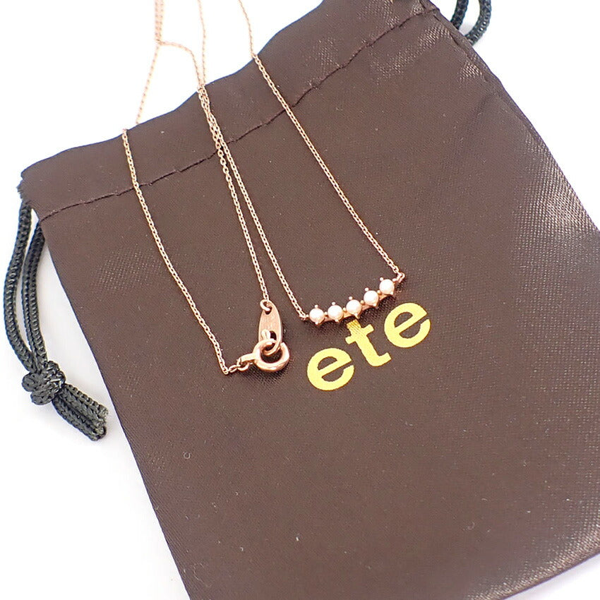 【中古】ete/エテ/K10PG/ミニパール/ネックレス/袋/j105-6