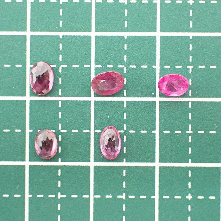 天然ルビー/ルース/5PC/1.664ct/鑑定済//j108-24