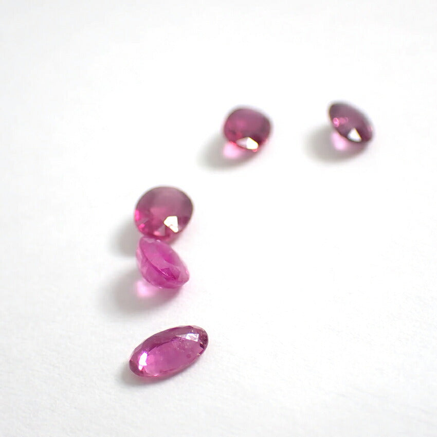 天然ルビー/ルース/5PC/1.664ct/鑑定済//j108-24