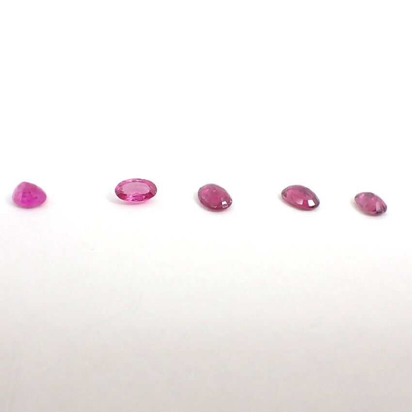天然ルビー/ルース/5PC/1.664ct/鑑定済//j108-24