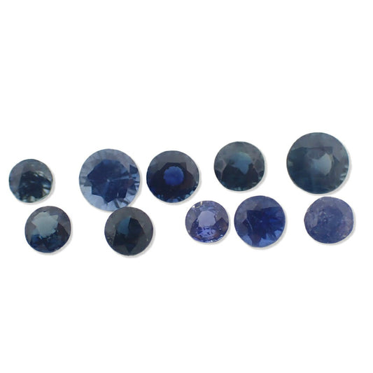 天然サファイヤ/ルース/10PC/2.60ct/鑑定済//j108-28