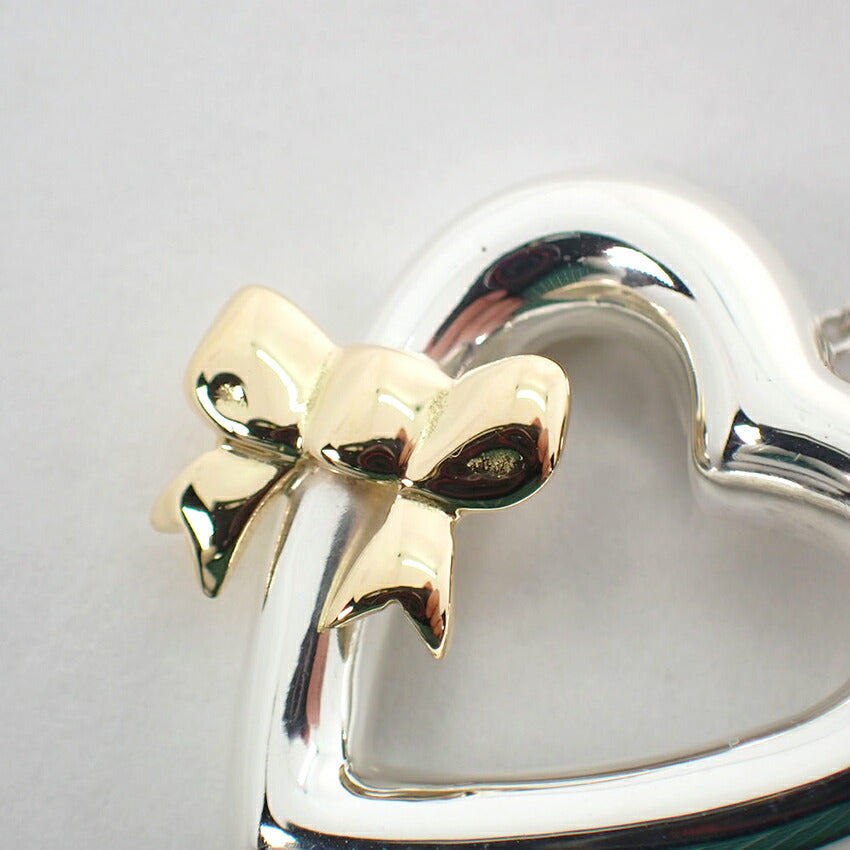 【中古】TIFFANY/ティファニー 925/750 ハートリボン ペンダント/ネックレス/j11-10