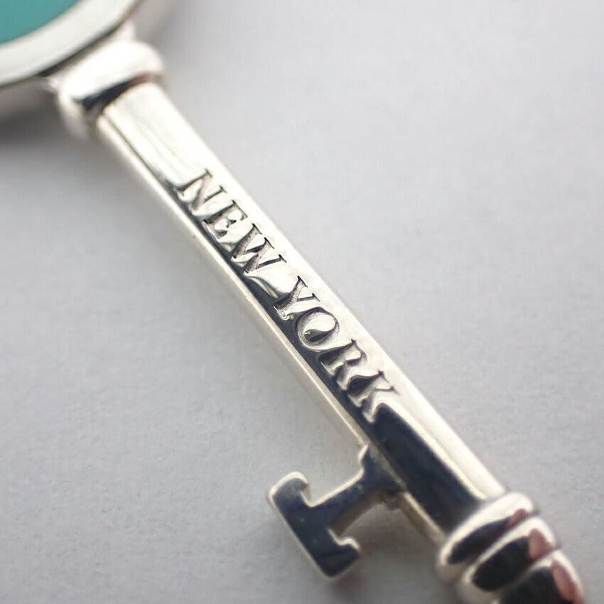 【中古】TIFFANY/ティファニー 925/ブルーエナメル ハートキー ペンダント/ネックレス/j113-12