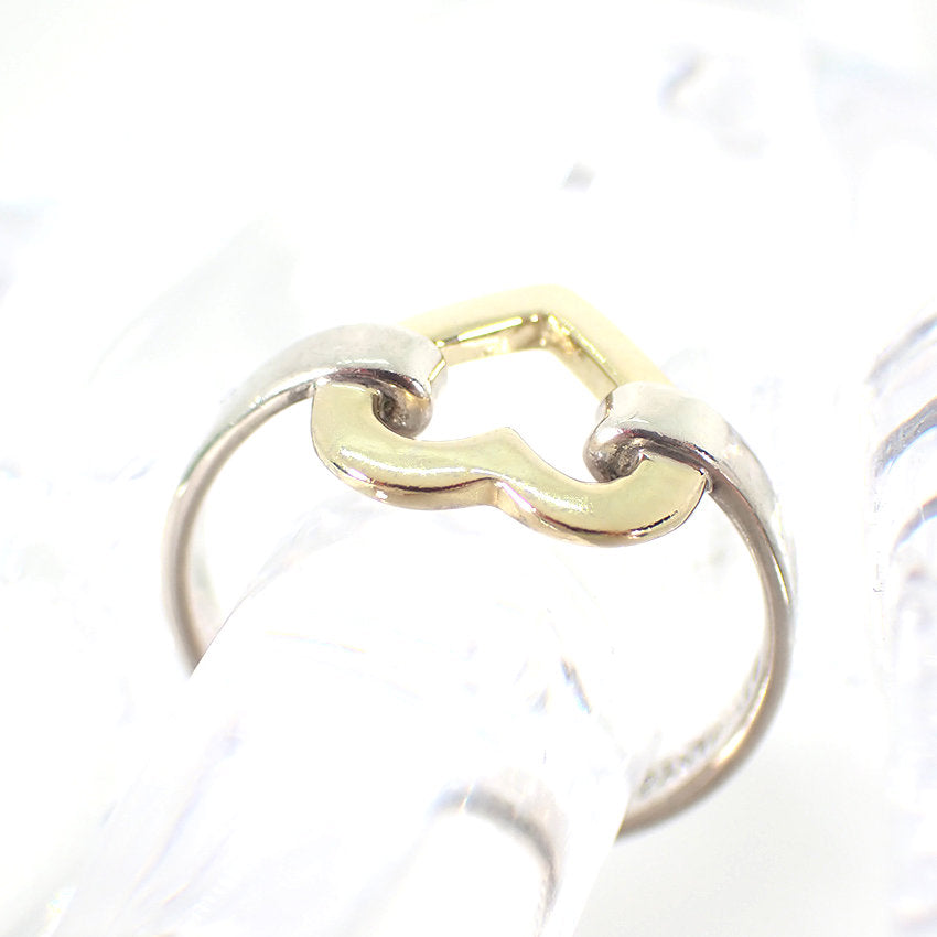 【中古】TIFFANY/ティファニー 925/750 オープンハート リング /9号/j116-7