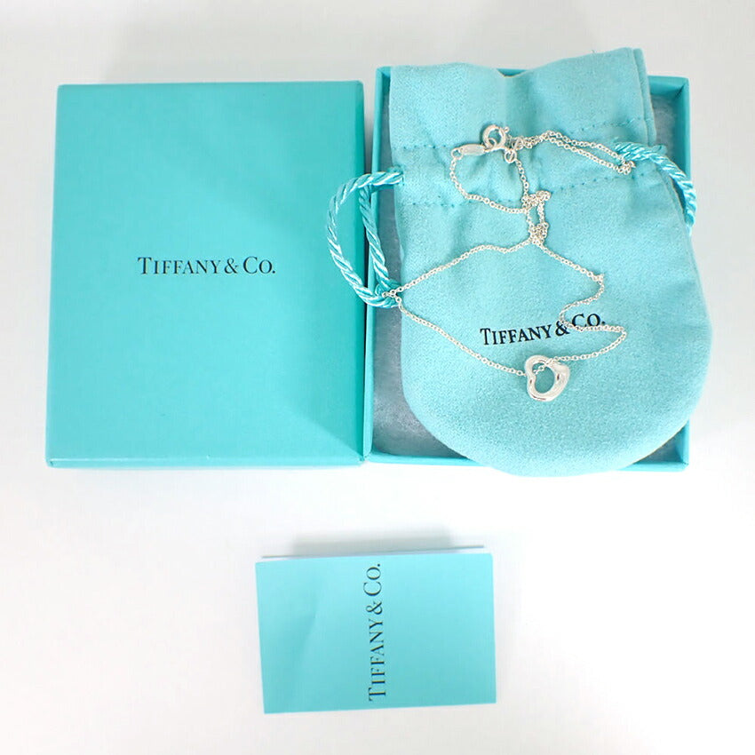 【中古】TIFFANY/ティファニー 925 オープンハート ペンダント/ネックレス/j121-68