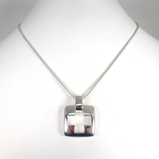 【中古】TIFFANY/ティファニー 925 オープンクロス ペンダント/ネックレス/j126-1