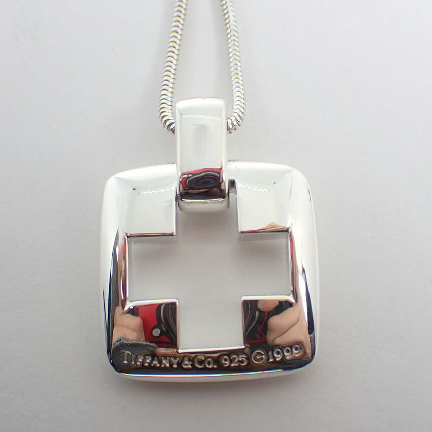【中古】TIFFANY/ティファニー 925 オープンクロス ペンダント/ネックレス/j126-1