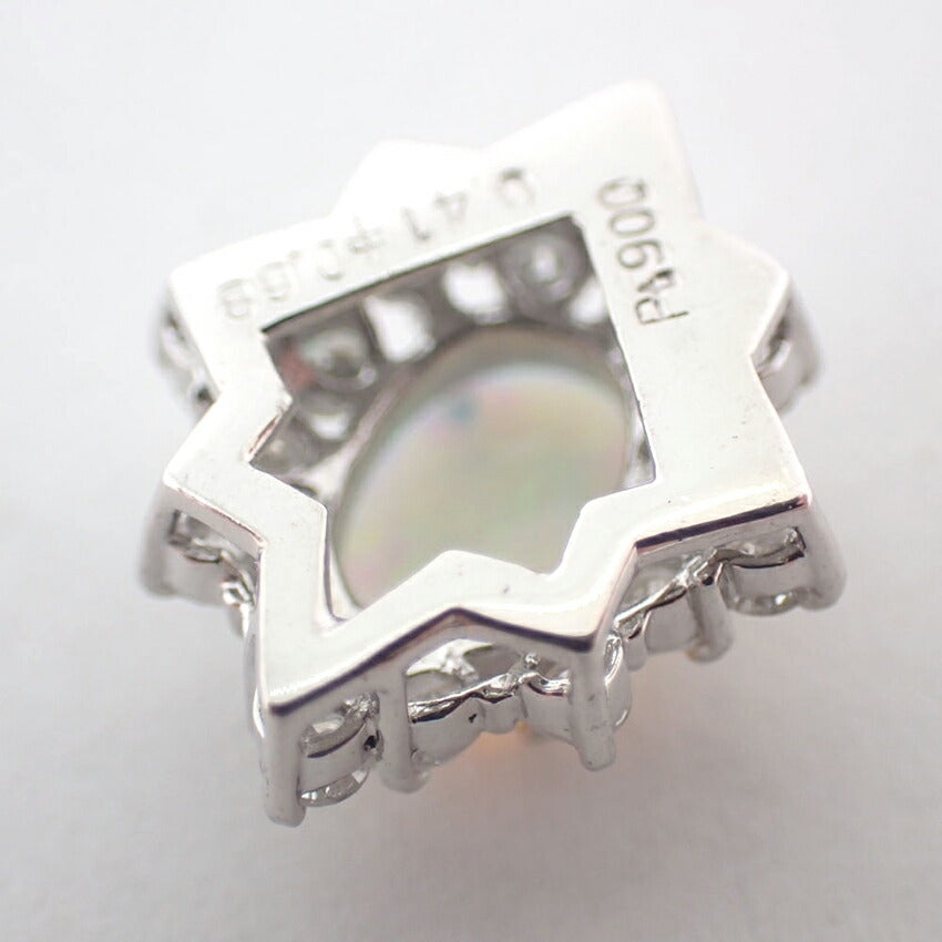 【中古】Pt900 オパール ダイヤモンド ペンダントトップ/j128-11