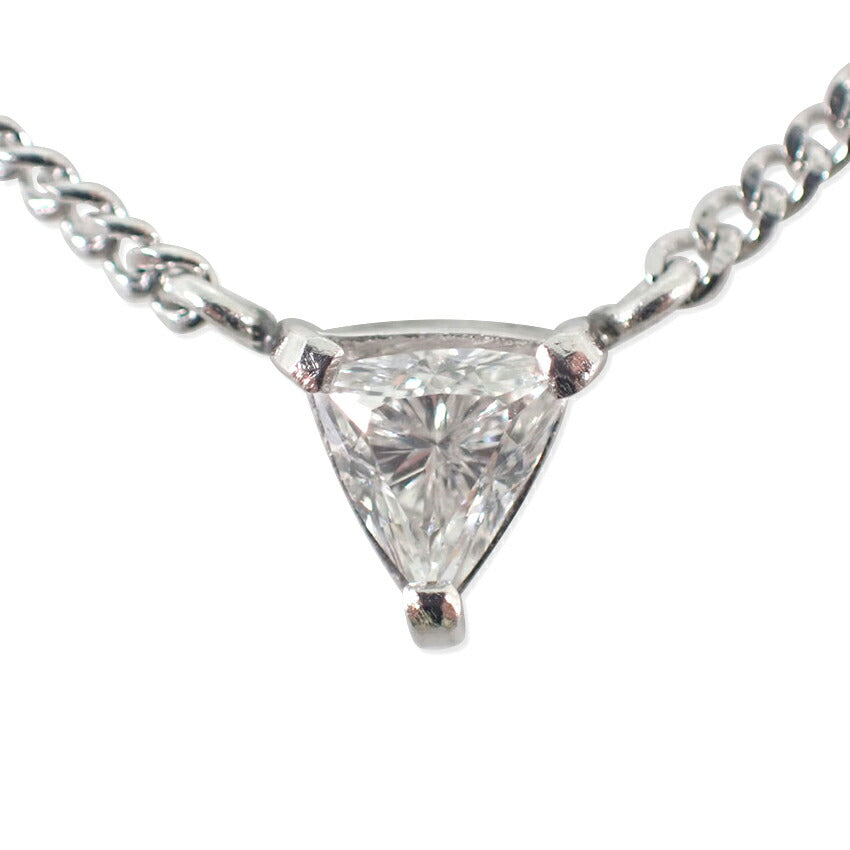 【中古】Pt850/ダイヤモンド/トリリアントカット/0.30ct/ネックレス/j128-6