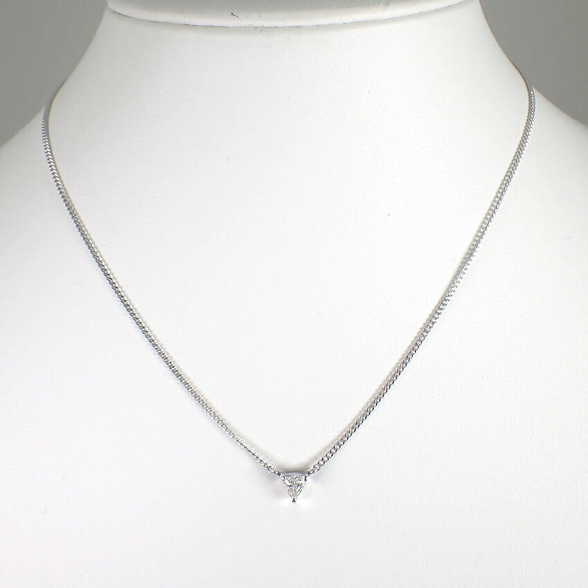 【中古】Pt850 ダイヤモンド/トリリアントカット/0.30ｃｔ ペンダント/ネックレス/j128-6