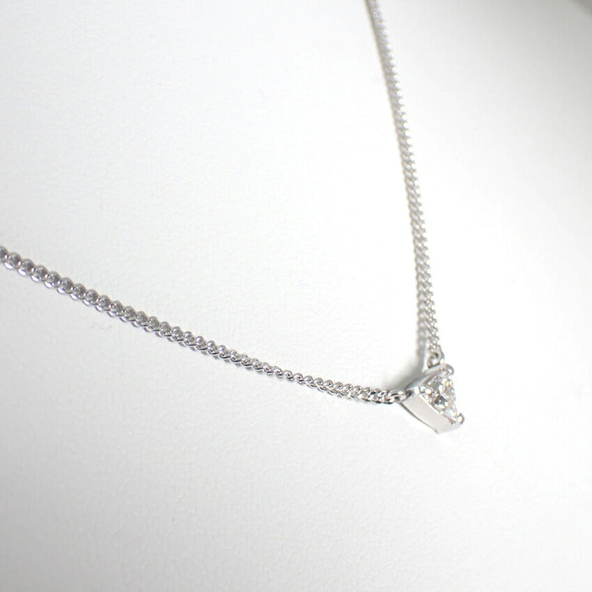 【中古】Pt850 ダイヤモンド/トリリアントカット/0.30ｃｔ ペンダント/ネックレス/j128-6