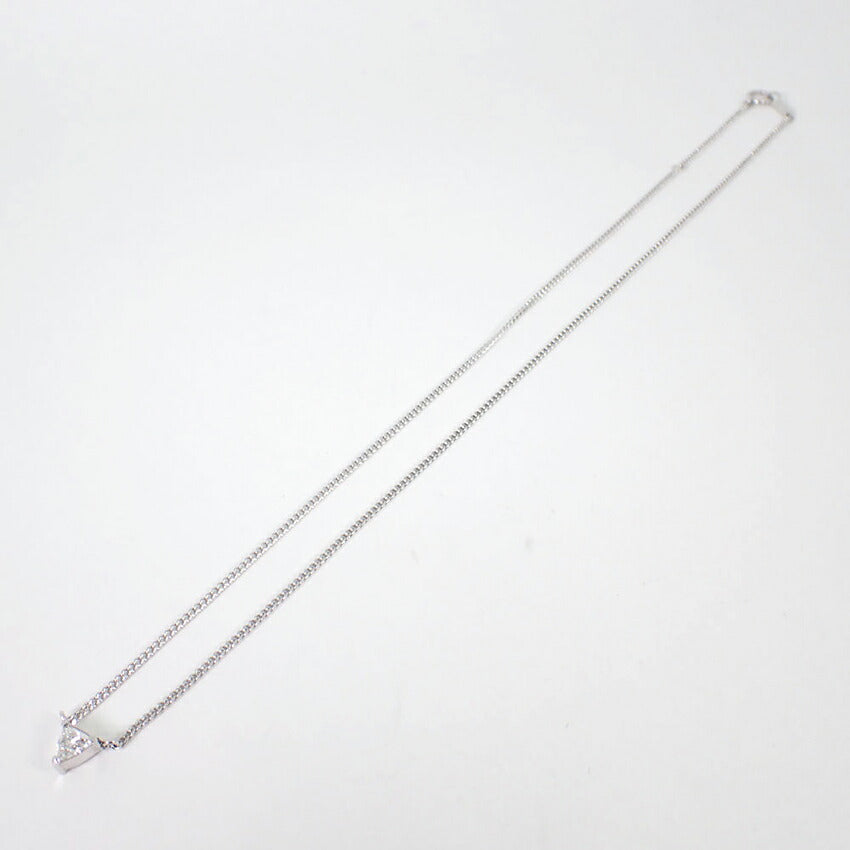 【中古】Pt850 ダイヤモンド/トリリアントカット/0.30ｃｔ ペンダント/ネックレス/j128-6