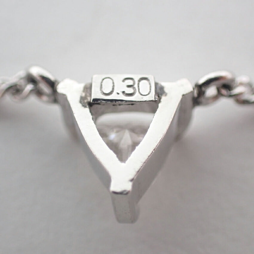 【中古】Pt850 ダイヤモンド/トリリアントカット/0.30ｃｔ ペンダント/ネックレス/j128-6