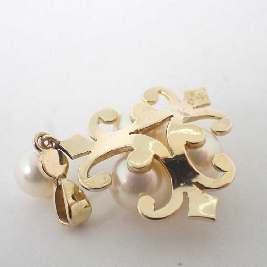 【中古】MIKIMOTO/ミキモト K14 パール/アコヤ真珠 ４pc ペンダントトップ/j128-7