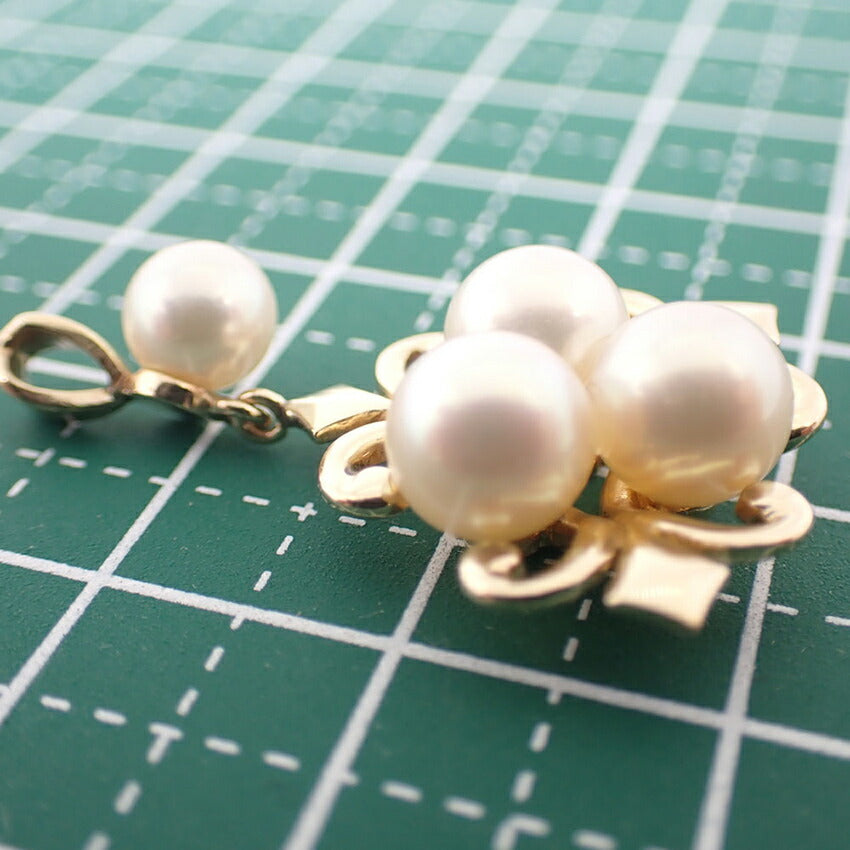 【中古】MIKIMOTO/ミキモト K14 パール/アコヤ真珠 ４pc ペンダントトップ/j128-7
