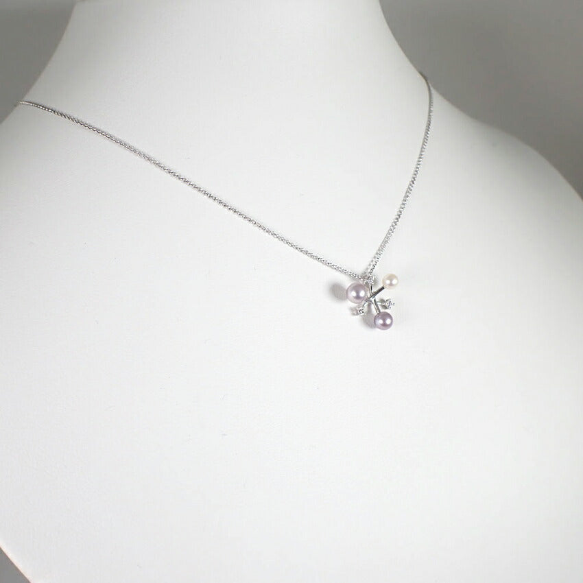【中古】TASAKI/タサキ/18WG/ダイヤモンド/天然パール/ペンダント/j129-1