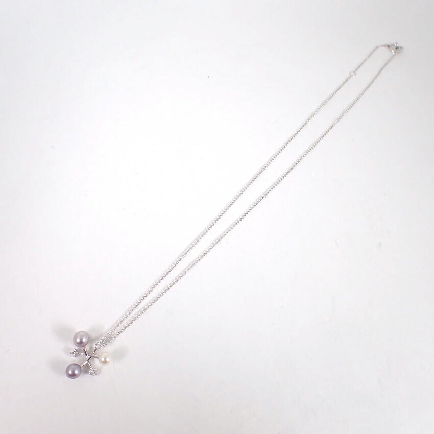 【中古】TASAKI/タサキ/18WG/ダイヤモンド/天然パール/ペンダント/j129-1