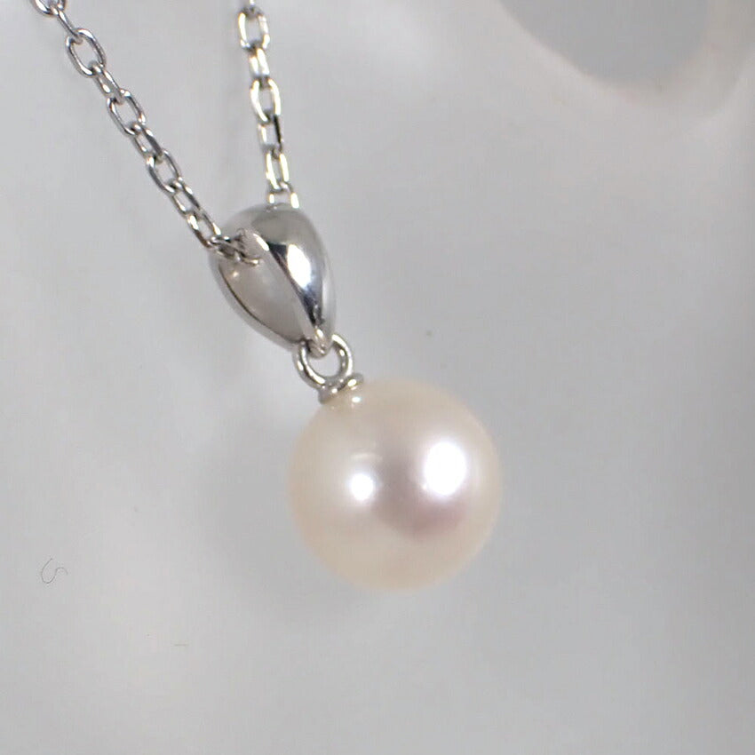 【中古】MIKIMOTO/ミキモト/K18WG/アコヤ真珠/ペンダント/j129-4