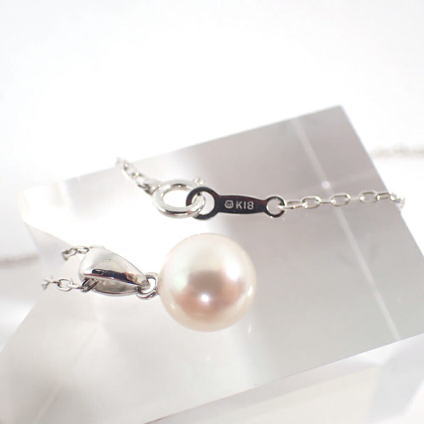 【中古】MIKIMOTO/ミキモト/K18WG/アコヤ真珠/ペンダント/j129-4