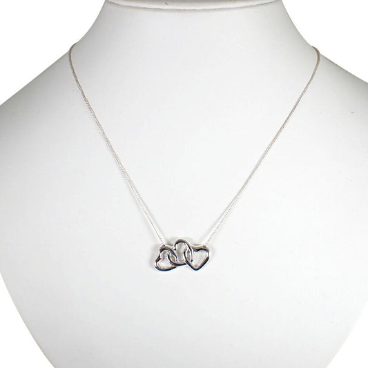 【中古】TIFFANY/ティファニー 925 トリプルハート ペンダント/ネックレス/j131-5
