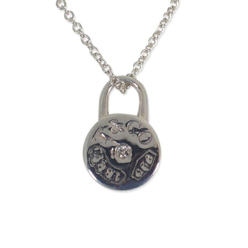 【中古】TIFFANY/ティファニー 925 ダイヤ/1pc 1837 ラウンドロック ペンダント/ネックレス/j133-6