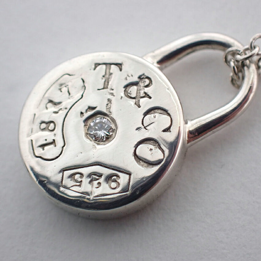 【中古】TIFFANY/ティファニー 925 ダイヤ/1pc 1837 ラウンドロック ペンダント/ネックレス/j133-6