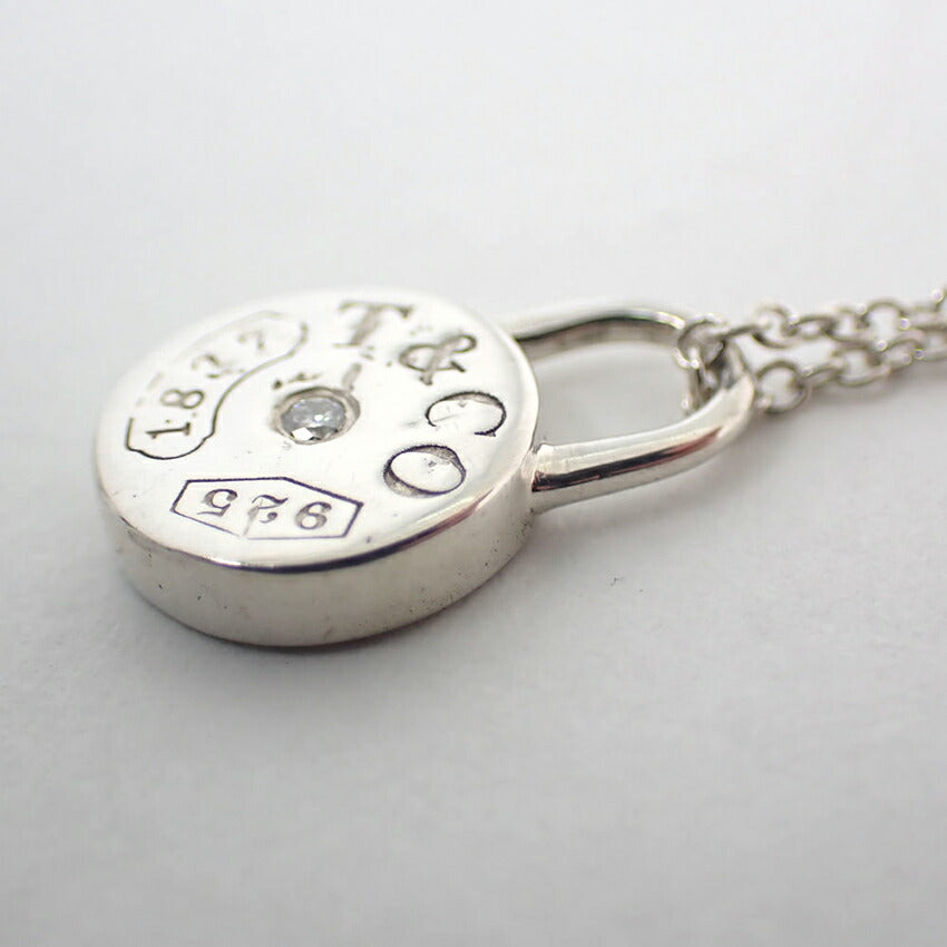 【中古】TIFFANY/ティファニー 925 ダイヤ/1pc 1837 ラウンドロック ペンダント/ネックレス/j133-6