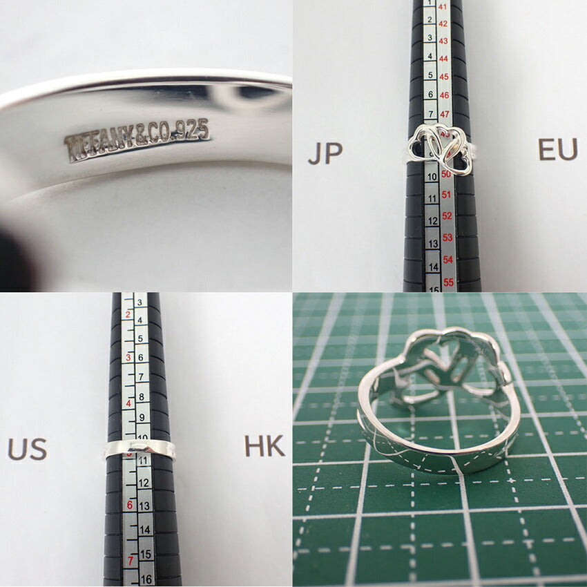 【中古】TIFFANY/ティファニー 925 トリプルハート リング /9号/j134-11