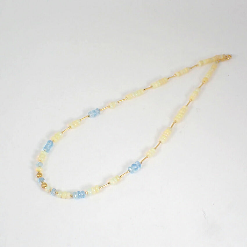 【中古】K18YG オパール アクアマリン ネックレス/j135-40