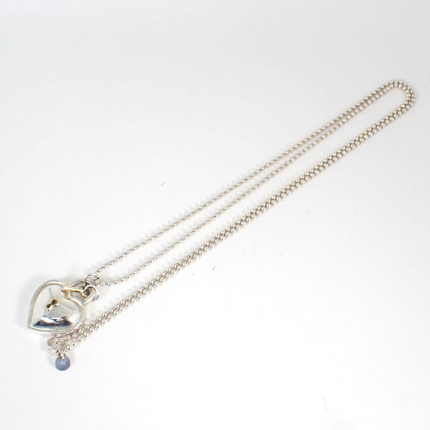 【中古】TIFFANY/ティファニー 925/750 ハートロック ペンダント/ネックレス/j135-41