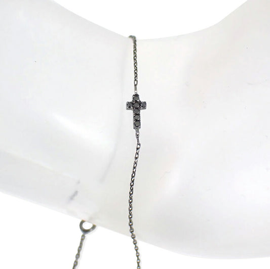 【中古】K10/ブラックダイヤモンド0.0350ct/ブレスレット/j135-44
