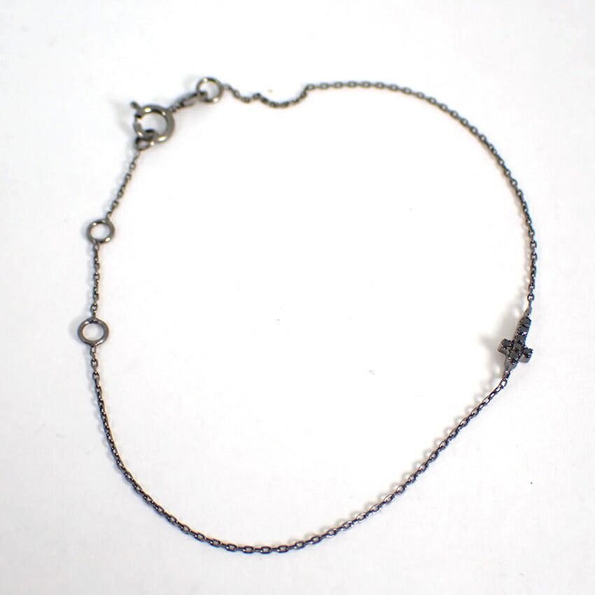 【中古】K10/ブラックダイヤモンド0.0350ct/ブレスレット/j135-44