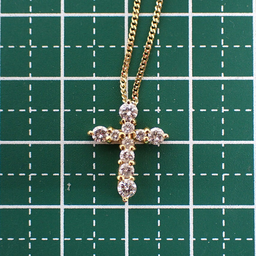【中古】K18 ダイヤモンド/ペンダント/ネックレス/j136-22
