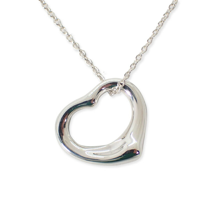 【中古】TIFFANY/ティファニー 925 オープンハート ペンダント/ネックレス/j14-10