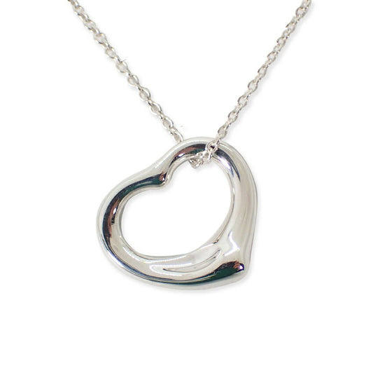 【中古】TIFFANY/ティファニー 925 オープンハート ペンダント/ネックレス/j14-10