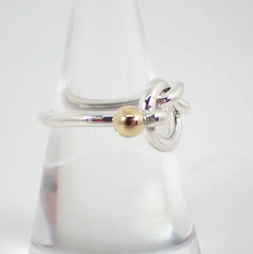 【中古】TIFFANY/ティファニー 925/750 ラブノット  リング /10号/j141-53