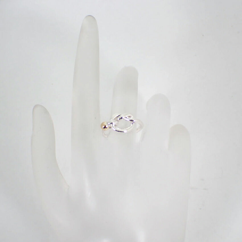 【中古】TIFFANY/ティファニー 925/750 ラブノット  リング /10号/j141-53