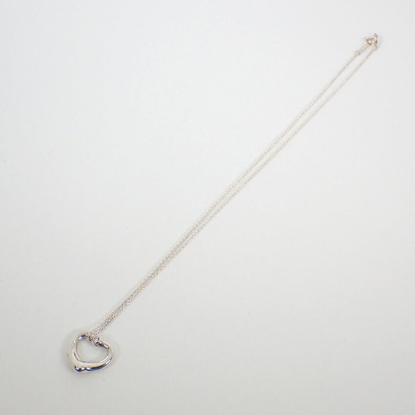 【中古】TIFFANY/ティファニー 925 オープンハート ダイヤモンド 2P ペンダント/ネックレス/j145-1