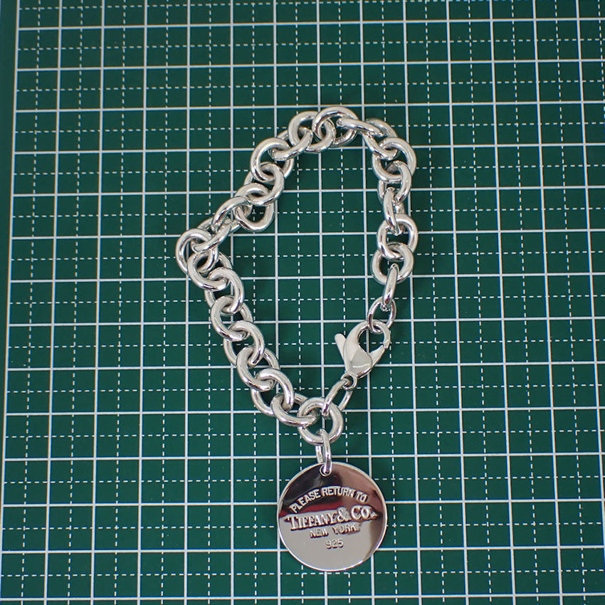 【中古】TIFFANY/ティファニー 925 リターントゥティファニー ラウンドタグ ブレスレット/j148-85