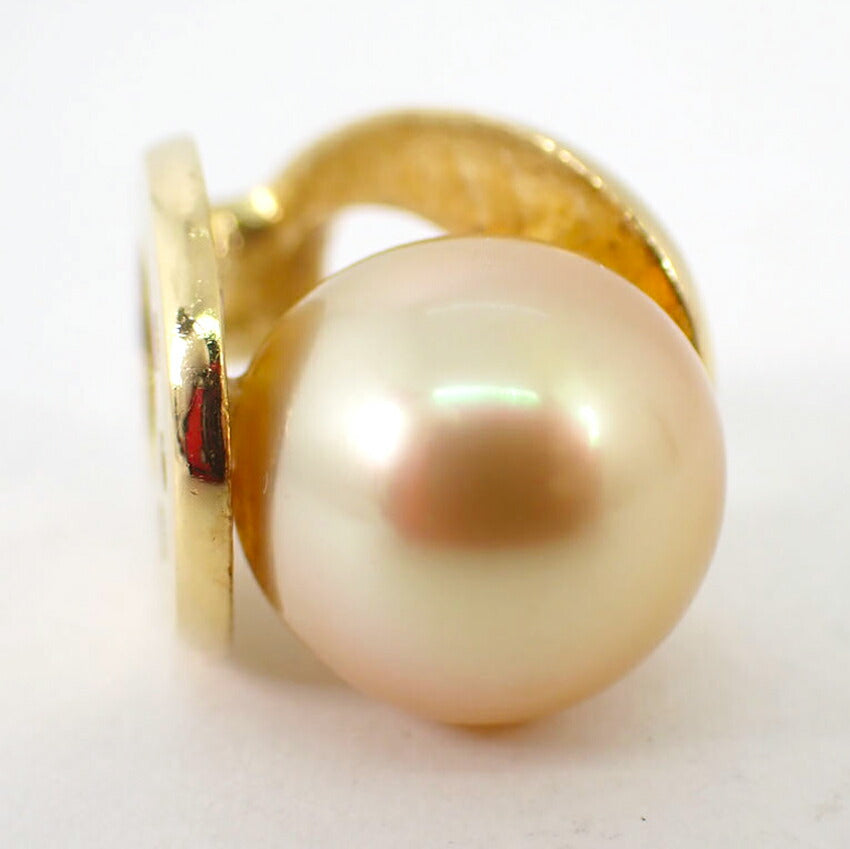 【中古】TASAKI/タサキ K18 南洋白蝶ゴールデンパール/ダイヤ ペンダント/j149-90