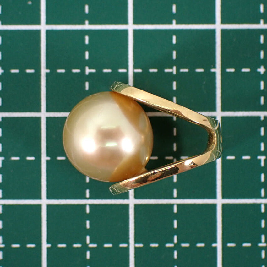 【中古】TASAKI/タサキ K18 南洋白蝶ゴールデンパール/ダイヤ ペンダント/j149-90