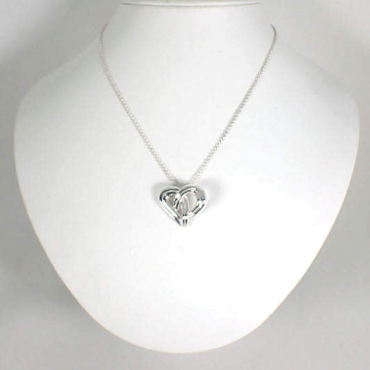【中古】TIFFANY/ティファニー 925 ヴィンテージ ハート ペンダント/ネックレス/j153-4
