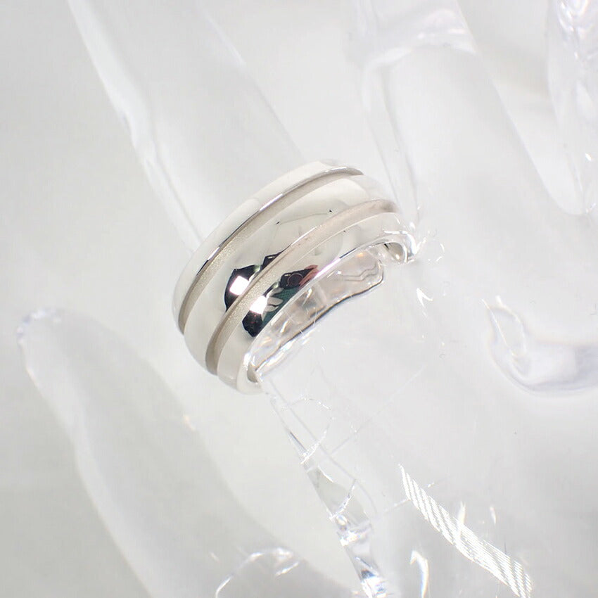 【中古】TIFFANY/ティファニー 925/750 グルーブド ダブルライン  リング /11号/j154-31