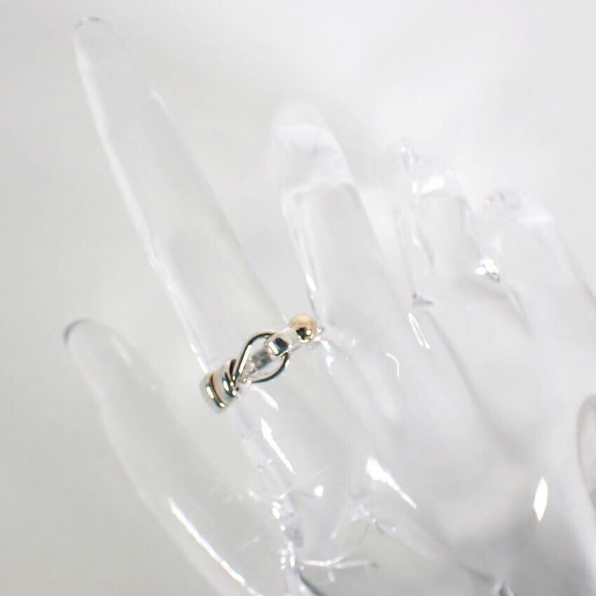 【中古】TIFFANY/ティファニー 925/750 フック＆アイ  リング /11号/j154-36