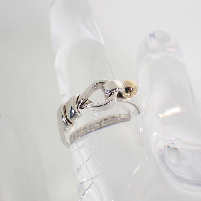 【中古】TIFFANY/ティファニー 925/750 フック＆アイ  リング /11号/j154-36