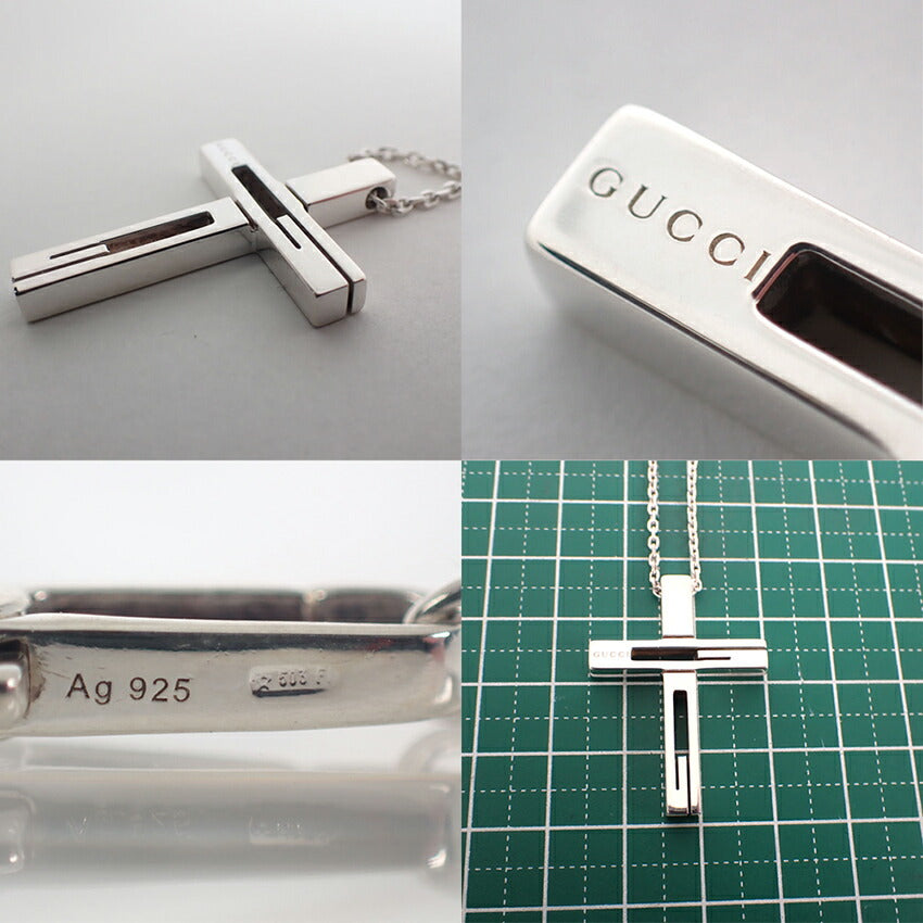 【中古】GUCCI/グッチ 925 クロス ネックレス ペンダント/j154-40